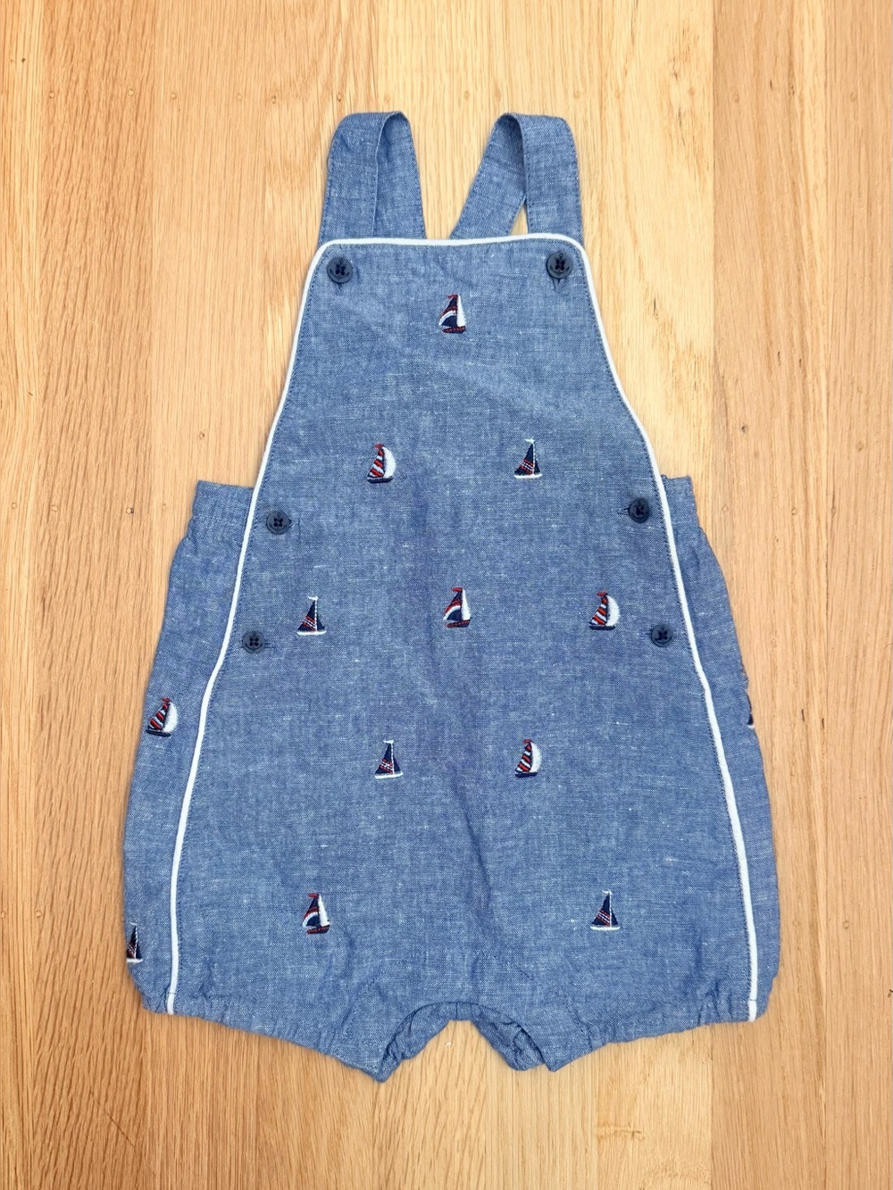 New with tags Janie and Jack embroidered sailboat overalls 6-12mos